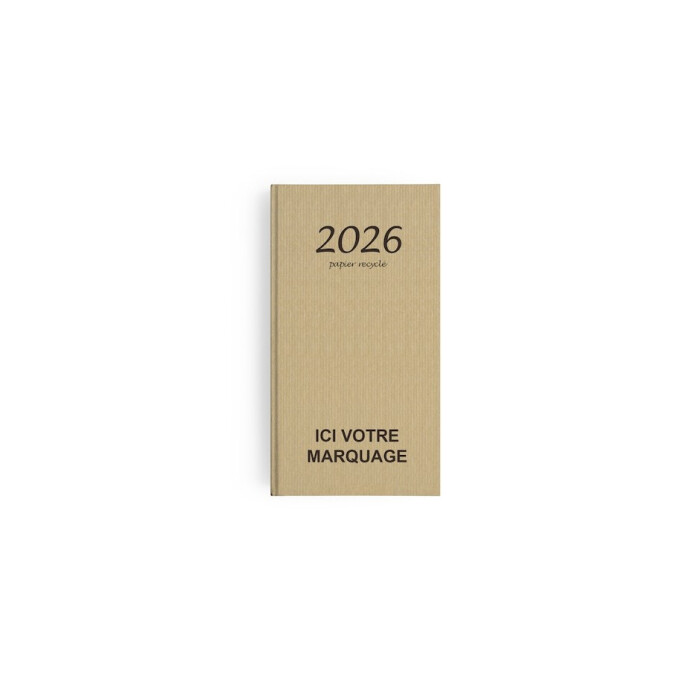 Agenda semainier kraft poche