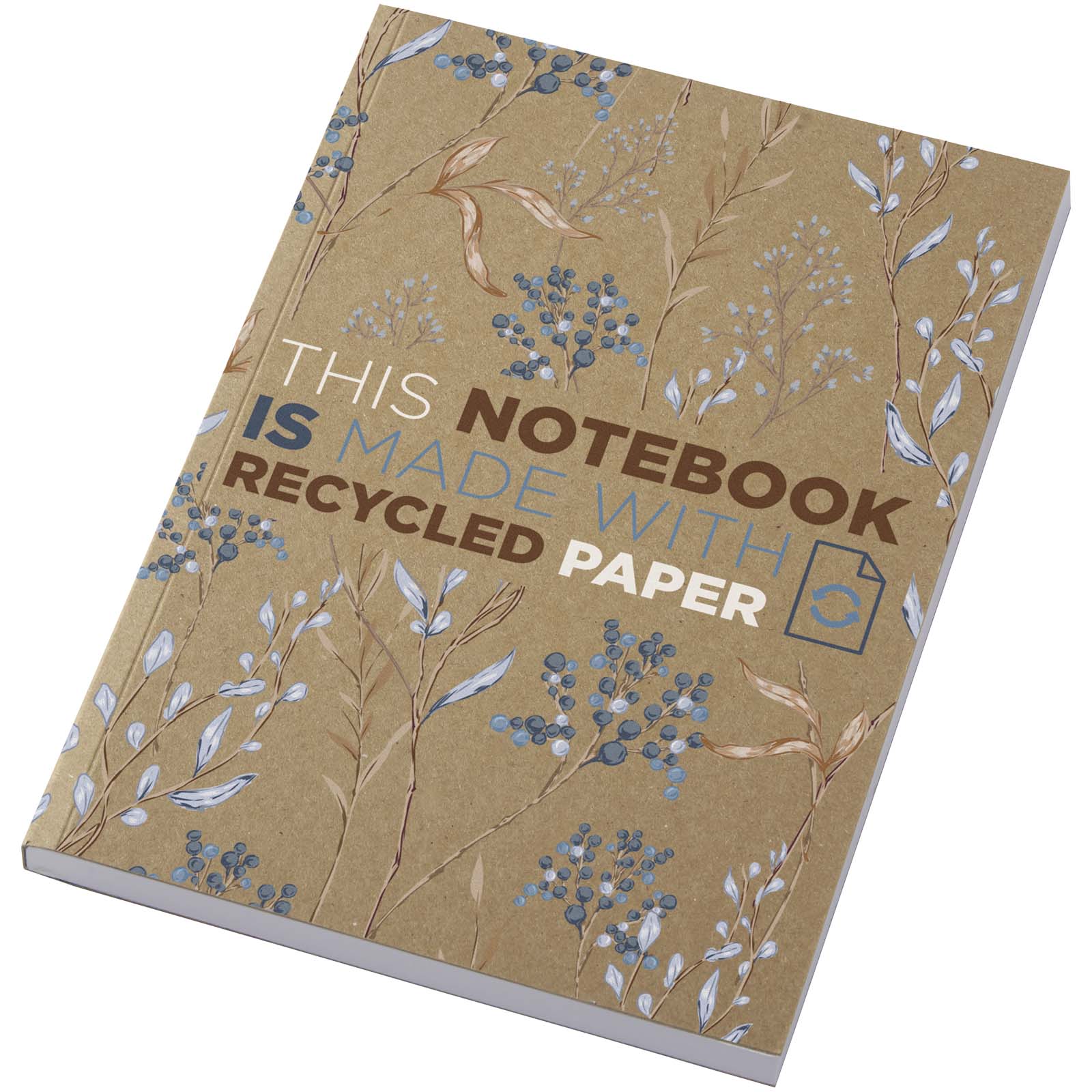 Carnet A5 souple recyclée en kraft 100 feuilles 100% personnalisable