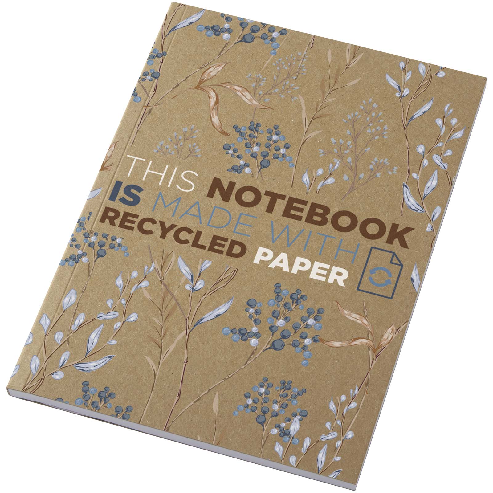 Carnet A5 souple recyclée en kraft 50 feuilles​ 100% personnalisable