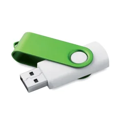 Photo de Clé USB pivotante blanche et embout coloré 16GO