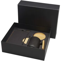 Photo de Coffret cadeau carnet stylo et mug avec sous-verre
