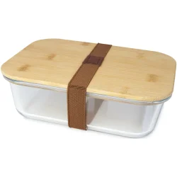 Photo de Lunch box 1000 ml verre et bambou fermeture élastique