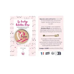 Photo de Badge Octobre Rose en bois