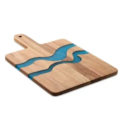 Photo de Planche de service en acacia et résine époxy