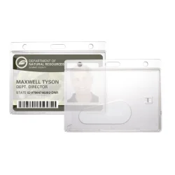 Photo de Porte-badge rigide transparent pour 1 carte