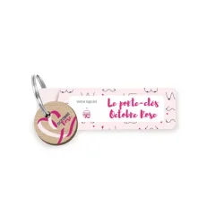 Photo de Porte-clés Octobre Rose en bois