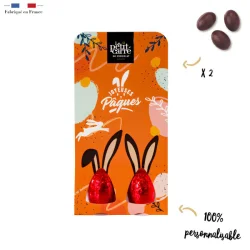Photo de Pochette 2 Oeufs Chocolat noir praliné
