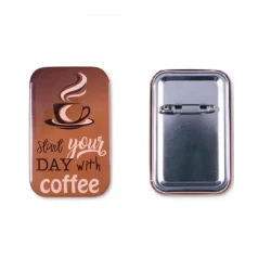 Photo de Badge broche rectangulaire
