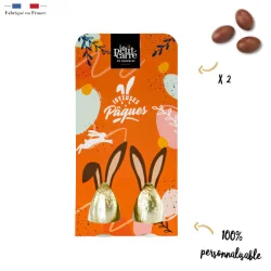 Photo de Pochette 2 Oeufs Chocolat au lait praliné