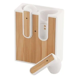 Photo de Oreillettes bluetooth avec incrustation en bambou