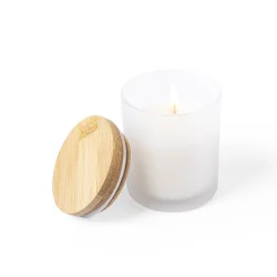 Photo de Bougie parfumée à la vanille couvercle bambou