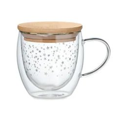 Photo de Tasse 220 ml double paroi et bambou Etoiles