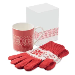 Photo de Coffret cadeau incluant mug et gants de Noël