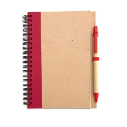 Photo de Carnet spirales et stylo recyclés 13 X 18 cm coloré