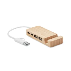 Photo de Hub USB 4 ports en bambou