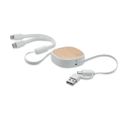 Photo de Chargeur multi USB 2 en 1 en bambou