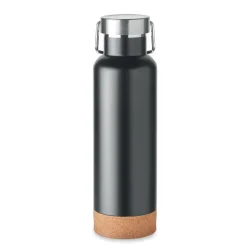 Photo de Bouteille isotherme 500 ml en acier recyclé et liège avec poignée