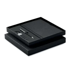 Photo de Coffret carnet, stylo et porte-clé PET recyclé