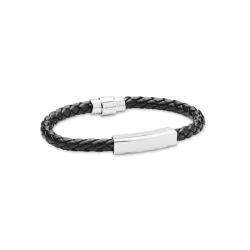 Photo de Bracelet tressé en simili cuir