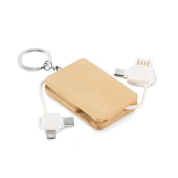 Photo de Porte-clés multi-USB en bambou rectangulaire