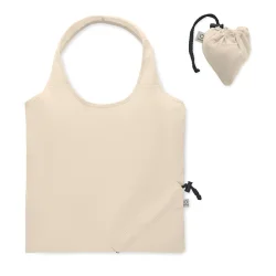 Photo de Sac shopping pliable en coton recyclé beige