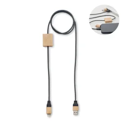 Photo de Câble de chargement 60W avec détails en bambou