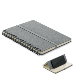Photo de Carnet A5 couverture rigide en RPET avec fonction support smartphone