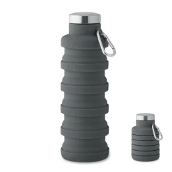 Photo de Bouteille 500 ml pliable en silicone et mousqueton