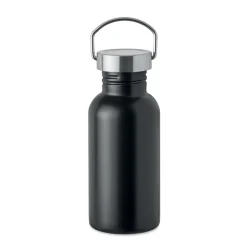 Photo de Bouteille 500 ml en acier inoxydable recyclé avec bouchon et poignée