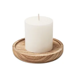 Photo de Bougie parfumée à la vanille avec socle en bois