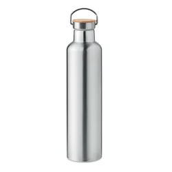 Photo de Bouteille isotherme 1L avec bouchon en bambou