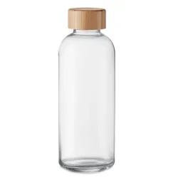 Photo de Bouteille 650 ml en verre avec bouchon en bambou