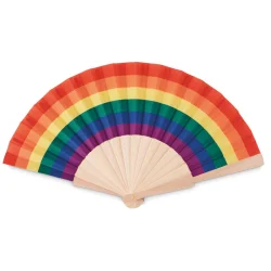 Photo de Eventail  en bois arc-en-ciel