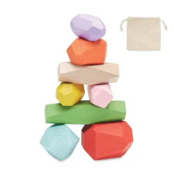Photo de Jeu de 8 pierres à empiler en bois coloré
