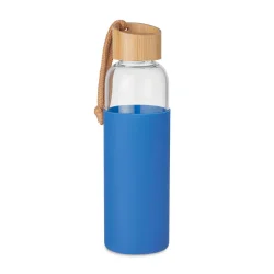 Photo de Bouteille 500 ml en verre avec bambou et poignée