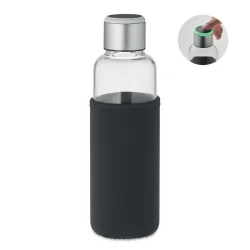Photo de Bouteille 500 ml en verre avec housse néoprène et alerte lumineuse