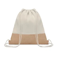 Photo de Sac cordelette 160 gr/m² en coton sergé et en jute