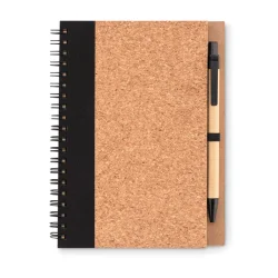 Photo de Carnet spirales et stylo liège 18 x 13 cm