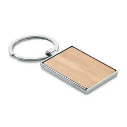 Photo de Porte-clés rectangulaire en bambou et alliage de zinc