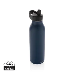 Photo de Bouteille isotherme 500 ml en acier recyclé avec paille