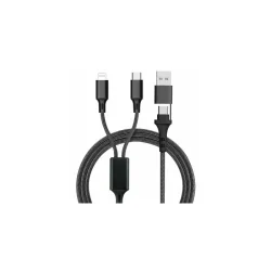 Photo de Câble multi-USB 4 en 1 tressé 20W recyclé
