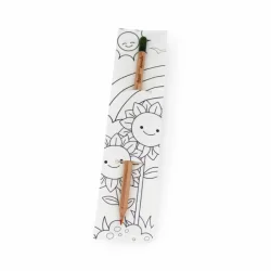 Photo de Crayon de bois multicolore à graines et pochette à colorier