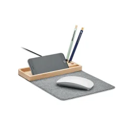 Photo de Organiseur de bureau multifonctions en bambou et tapis en PET recyclé
