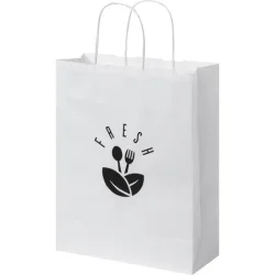 Photo de Sac en papier Kraft avec poignées torsadées 100% personnalisable