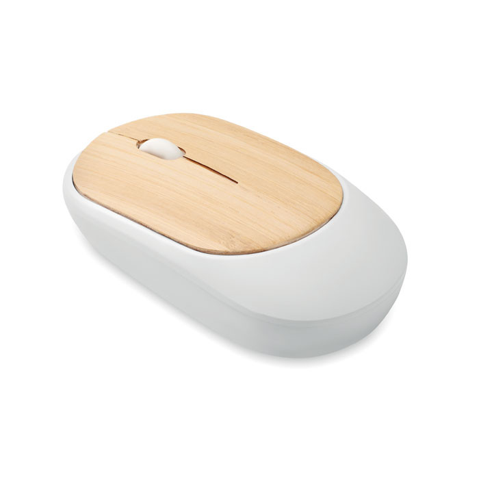 Souris sans fil en ABS recyclé et bambou