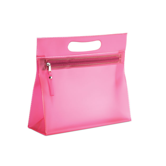 Trousse de toilette transparente colorée