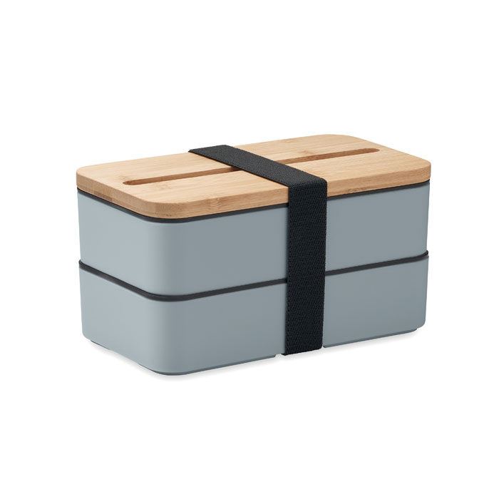 Lunch box 400 ml double compartiment PP recyclé et bambou