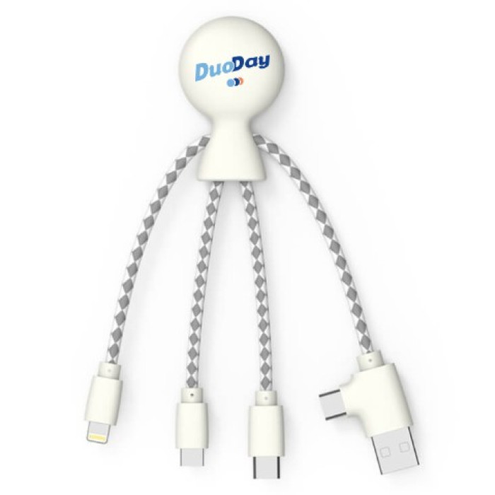 Câble multi-USB court pieuvre recyclé
