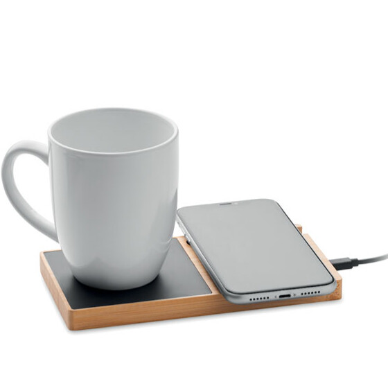 Chauffe-tasse et chargeur induction bambou 3 en 1